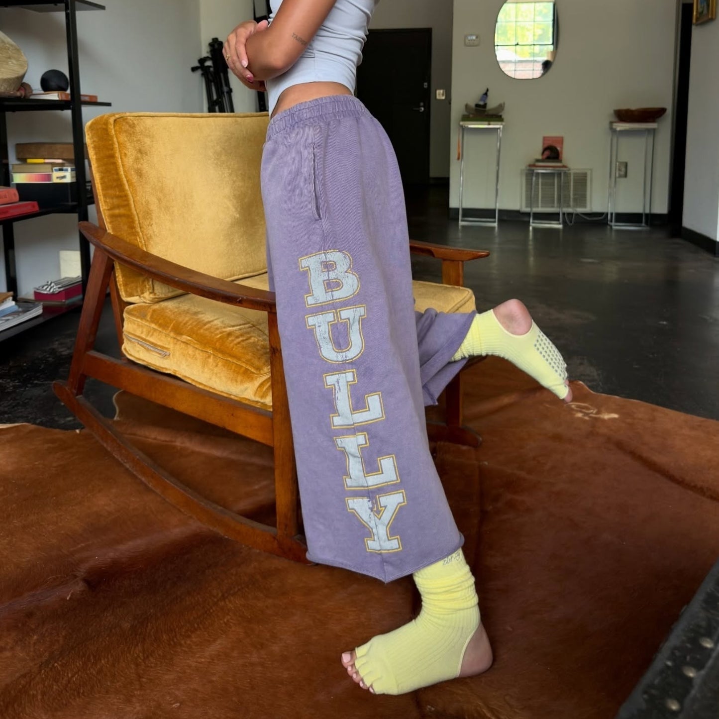 Purple graphic sweatpants