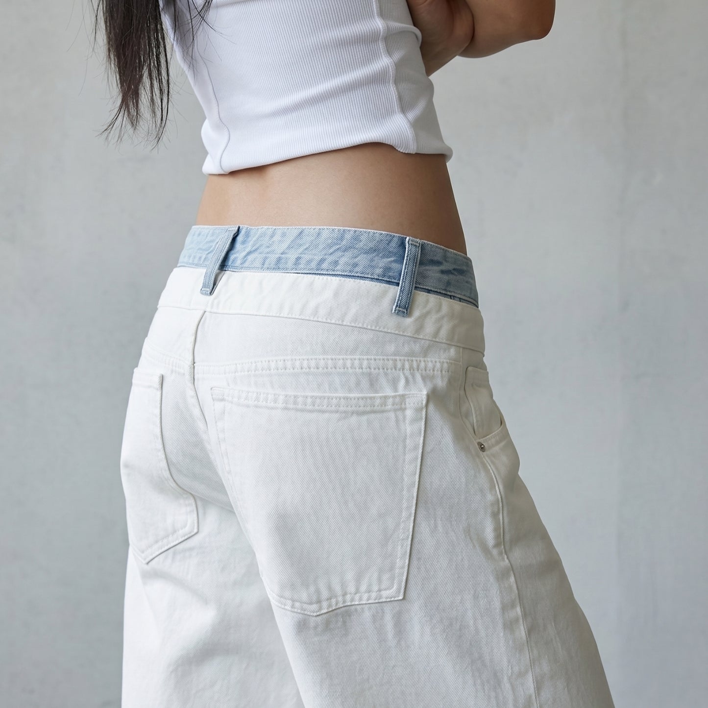 DOUBLE WAISTBAND JEANS