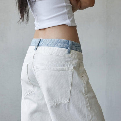 DOUBLE WAISTBAND JEANS