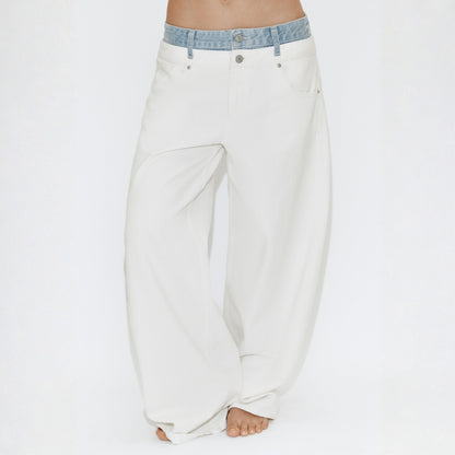 DOUBLE WAISTBAND JEANS